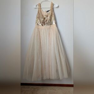 Champagne Sparkly Sequin Formal Dress